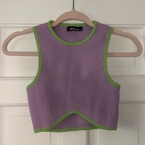 Olivaceous Rena Purple Knit Crop Top Size Small